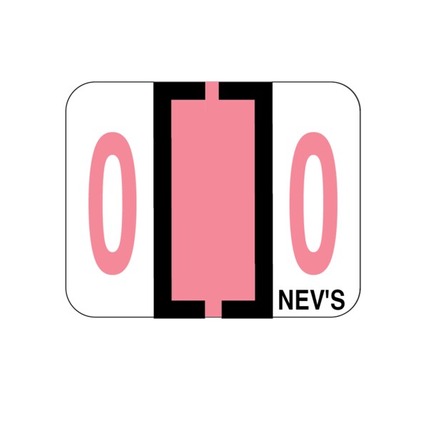 Tabbie - Filing Labels - Number 0 1" x 1-1/4" Pink